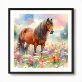 Horse In The Meadow 2 Art Print