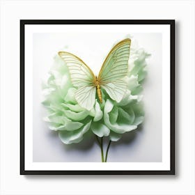 Butterfly On Peony Art Print