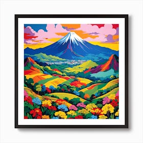 PATCHORK MT FUJI Art Print