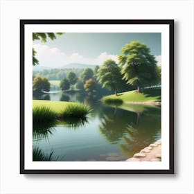 Landscape By The Lake 1 Art Print