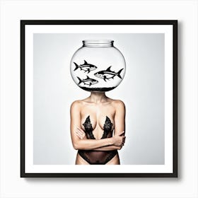 Fish Bowl Head 3 Art Print