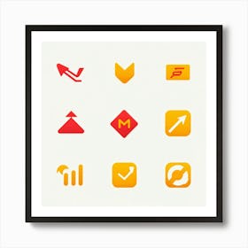 Arrows And Icons Art Print