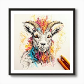 Goat Head 11 Art Print