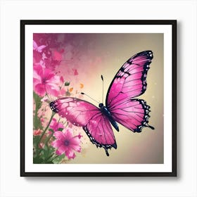 Pink Butterfly 8 Art Print