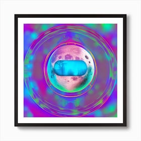 Psychedelic Moon Art Print