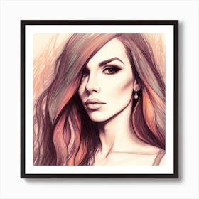 Girl With Long Hair 1 Art Print