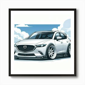 Mazda Cx3 Cartoon Art Print