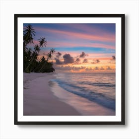 Sunset On The Beach Art Print