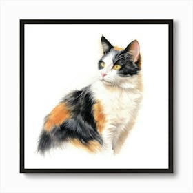 Bicolor Cat Portrait 1 Art Print