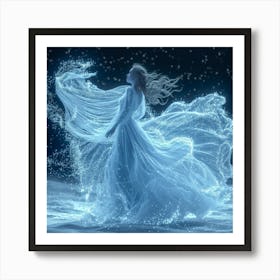 Woman In A White Dress Art Print