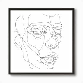 Line Drawing Of A Face Art Print