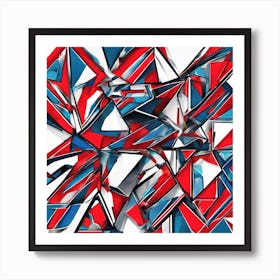 Abstract Red White And Blue Art Print