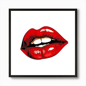 Pop Art Red Lips Art Print