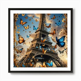 Butterflies In Paris Art Print