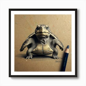 Turtle Drawing 15 Art Print