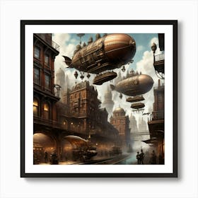 Steampunk Cityscapes Art Print