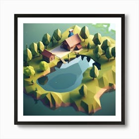 Low Poly Island Art Print