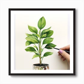 Watercolor Of A Plant Art Print