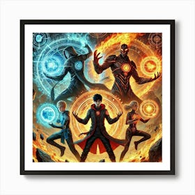 Ronan Ashheart Children Elemental Duality Art Print