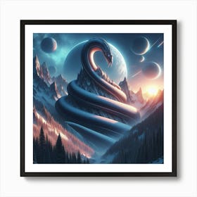 Snake In The Mountains Art Print