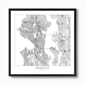 Seattle Map Art Print