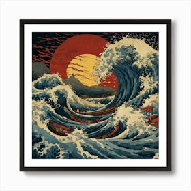 Default Katsushika Hokusais Japanese Depiction Of A Very Turbu 2 ١ 1 Art Print