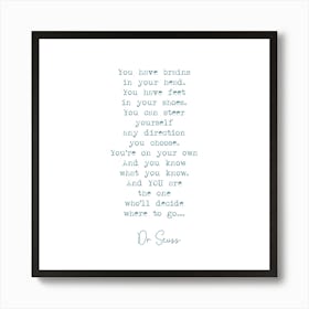 Dr Seuss Quote Print Dr Seuss Gifts 05 Art Print