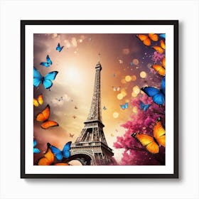 Paris With Butterflies 175 Art Print