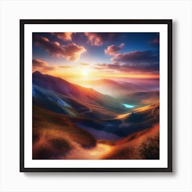 Sunset In The Mountains 47 Art Print