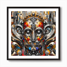 Colour Mosaic Automaton King Art Print