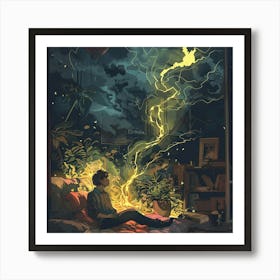 Lightning In The Sky Art Print