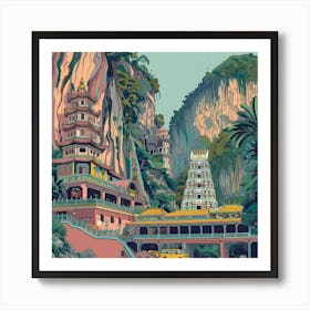 Batu Caves Asian Temple Art Print