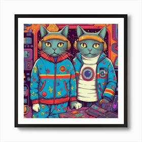 Space Cats Art Print