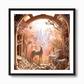 Deer In The Forest Art Print