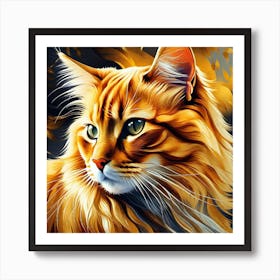 Orange Cat Painting 1 Art Print