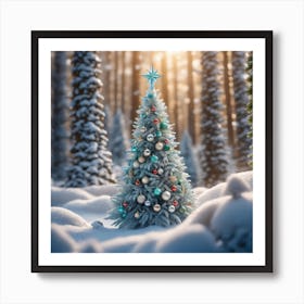 Christmas Tree In The Forest 107 Art Print