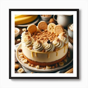 Cookie Cake With Bananas Art Print