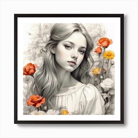 Flower Girl 1 Art Print