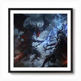 Two Demons Fighting 1 Art Print