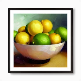 Lemons And Limes In Bowl Art Print