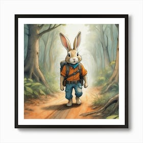 Rabbit In The Woods 4 Art Print