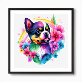 Rainbow Chihuahua Art Print