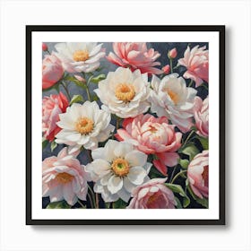 Peonies In A Vase Art Print