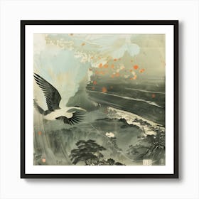 舞う光の鳥 Bird Dancing In The Light Art Print