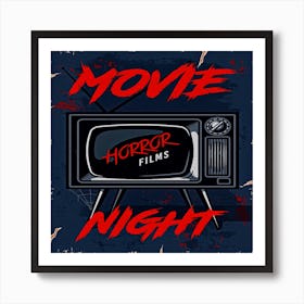 cinema set of posters, Movie Horror Films Night Art Print