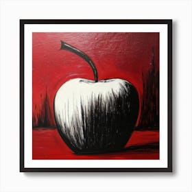 Black And White Apple Art Print