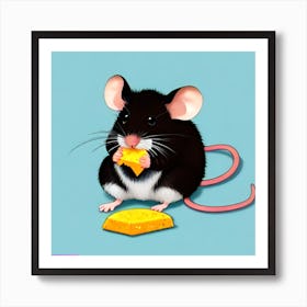 Pop Art Print | Mouse Nibbles On Cheese Art Print