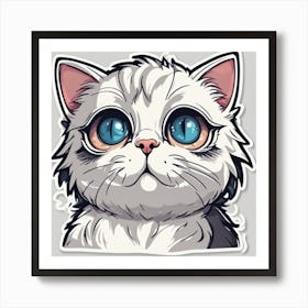 White Cat With Blue Eyes Poster