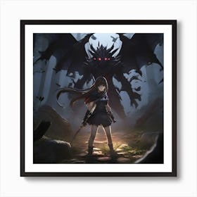 Demon Girl In The Forest Art Print