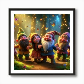 Gnomes In The Forest Art Print